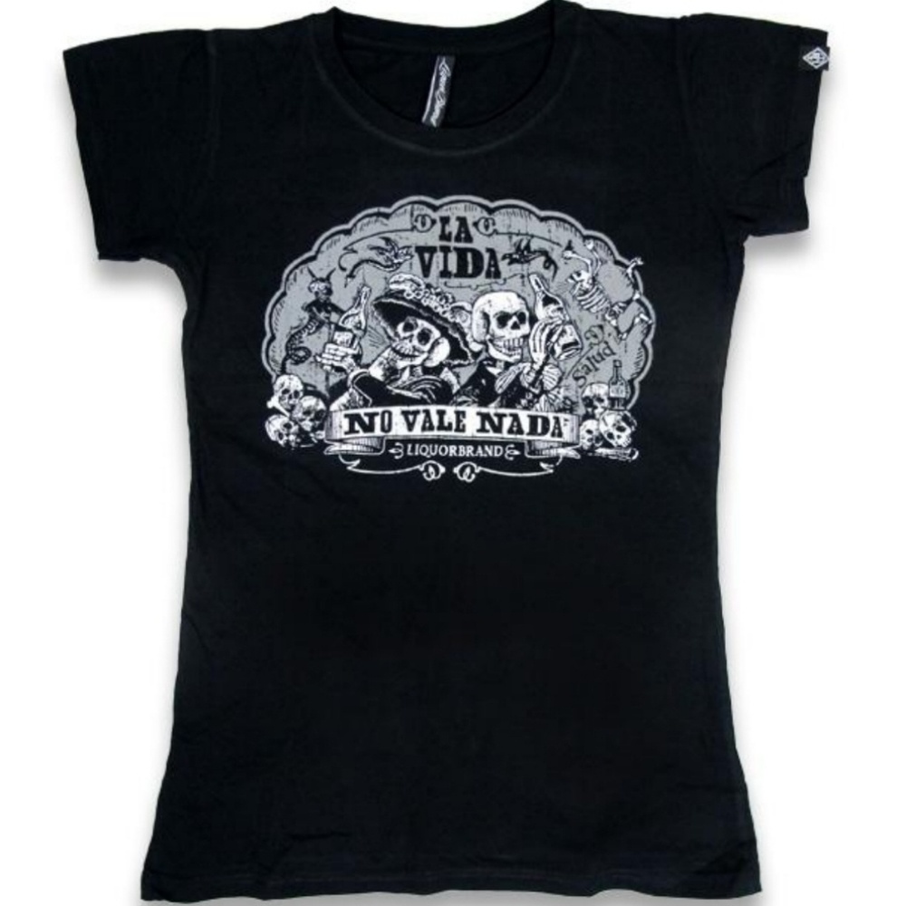 Liquorbrand La Vida Sugar Skull Fitted Tee